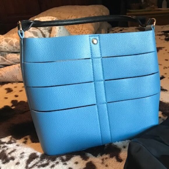 Turquoise PURSE WITH PULL TIE CLOSURE BY JUST FAB / NWOT - Picture 2 of 9